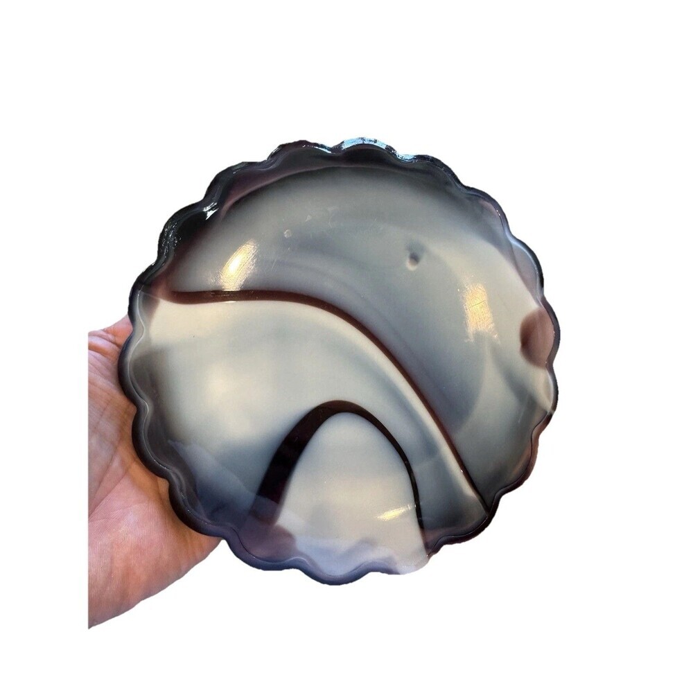 West Moreland “Marble” Grape Butter Purple Slag Dish 1970’s - Picture 5 of 6